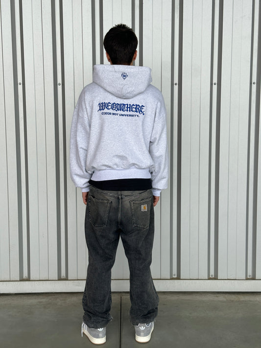 Uni  Hoodie [Light Grey/Navy Blue]