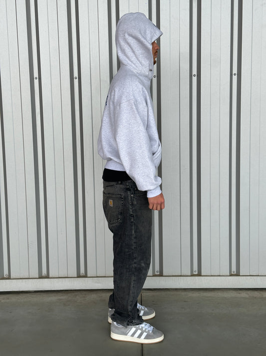 Uni  Hoodie [Light Grey/Navy Blue]