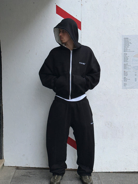 Essential Zip-Up [Black/Heather Grey]