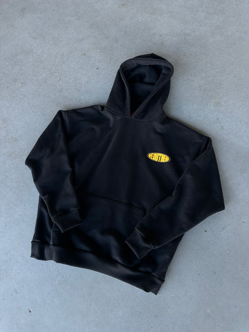 OVAL LOGO HOODIE [BLACK]