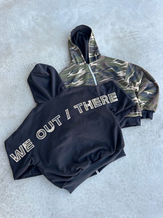 Camo Reversible Back Logo Zip-Up [Black]