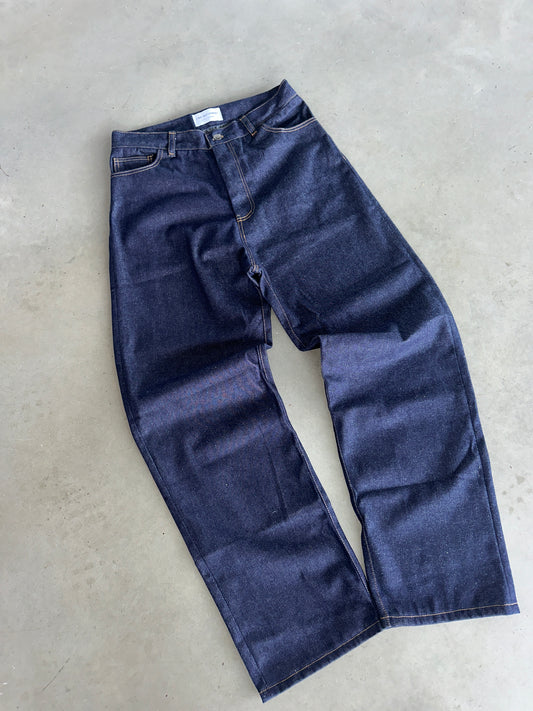 Corduroy Backpocket Raw Jeans  [Navy]