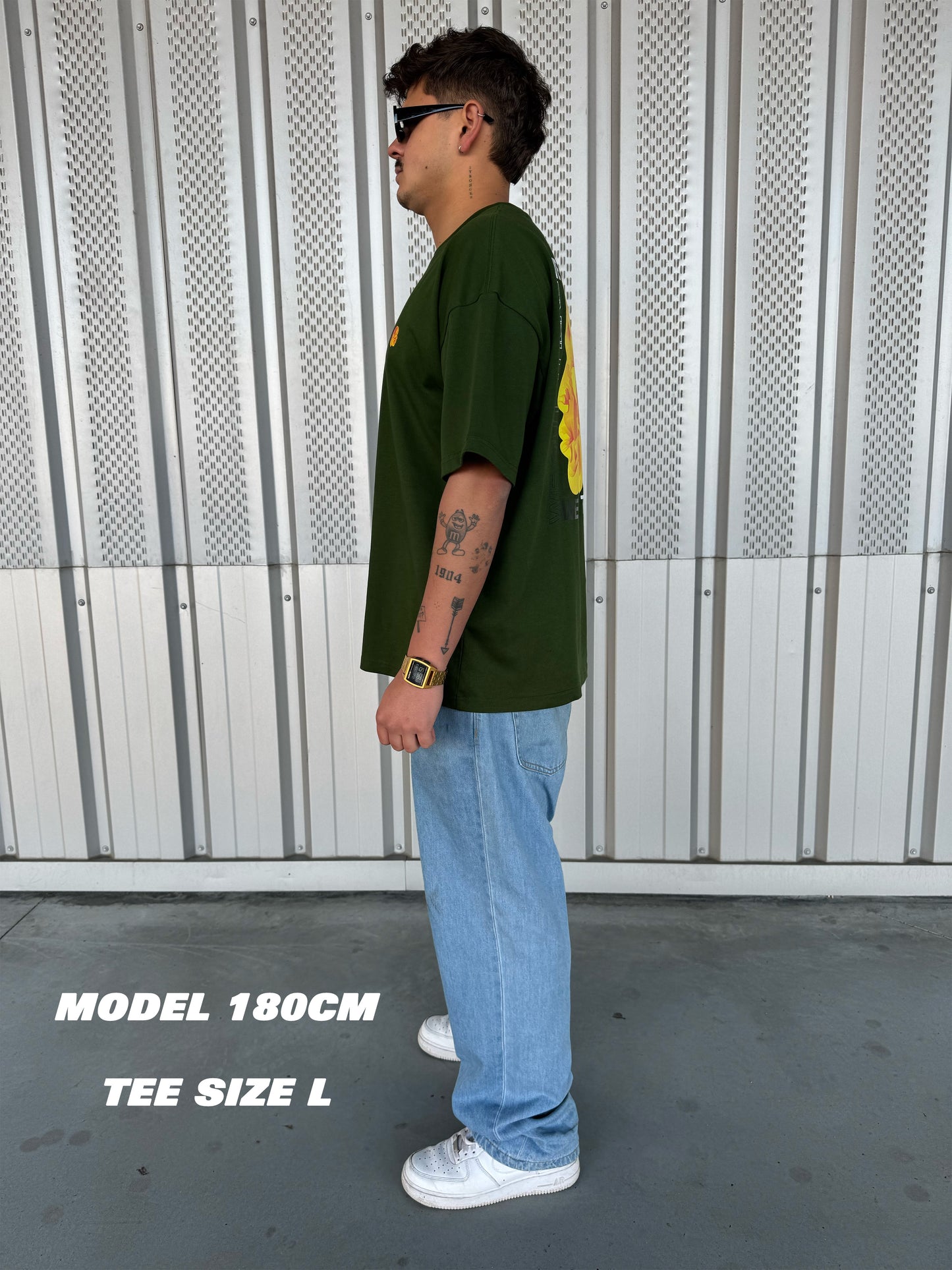 THE FACE T-shirt [Green/White/Black]