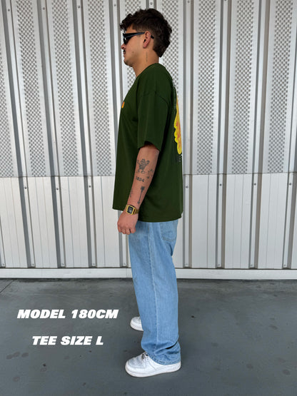 THE FACE T-shirt [Green/White/Black]