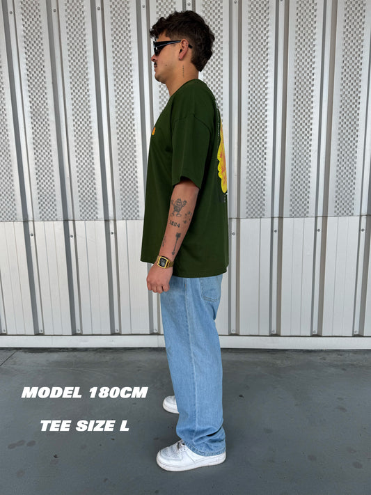 THE FACE T-shirt [Green/White/Black]