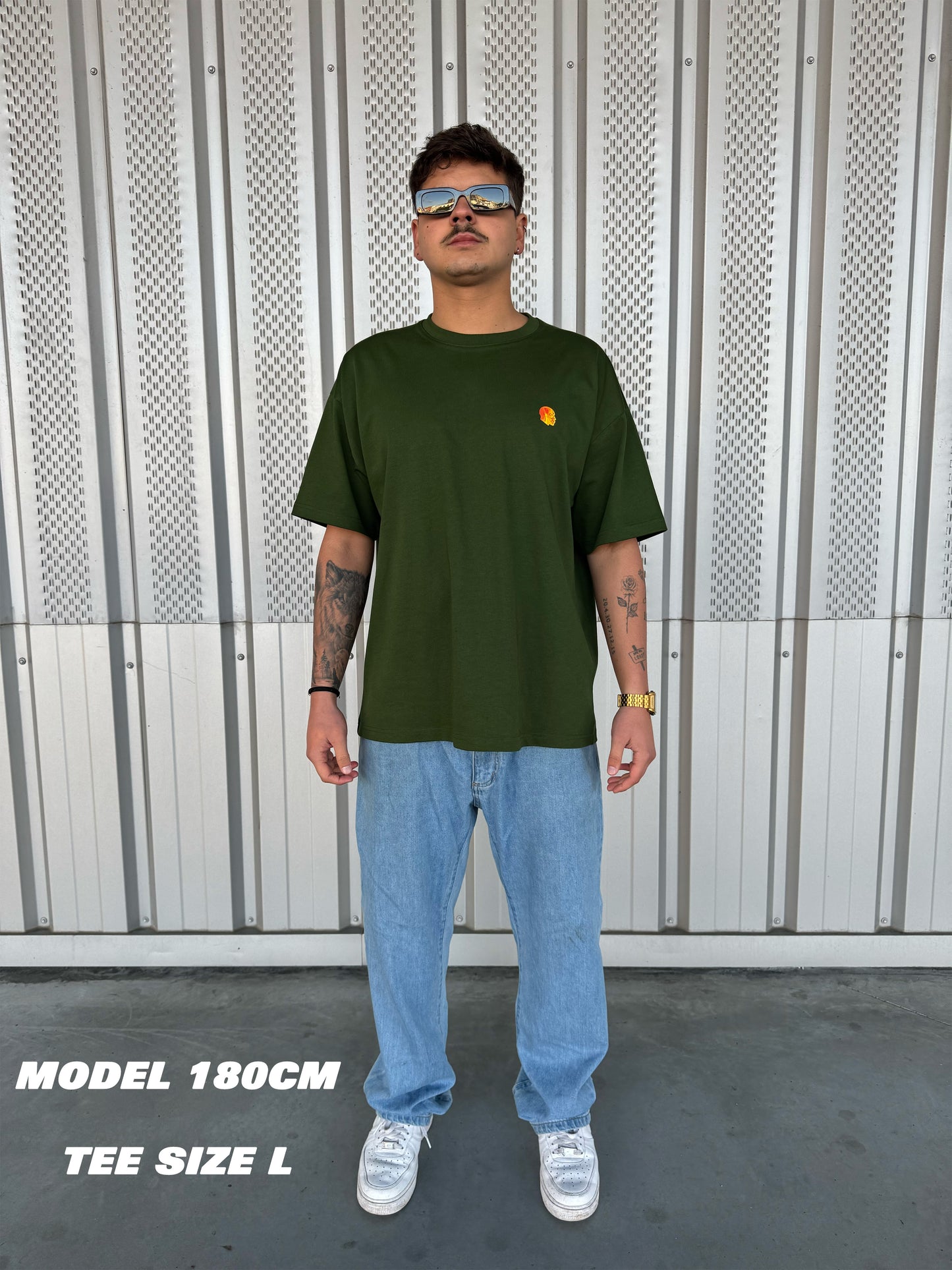 THE FACE T-shirt [Green/White/Black]