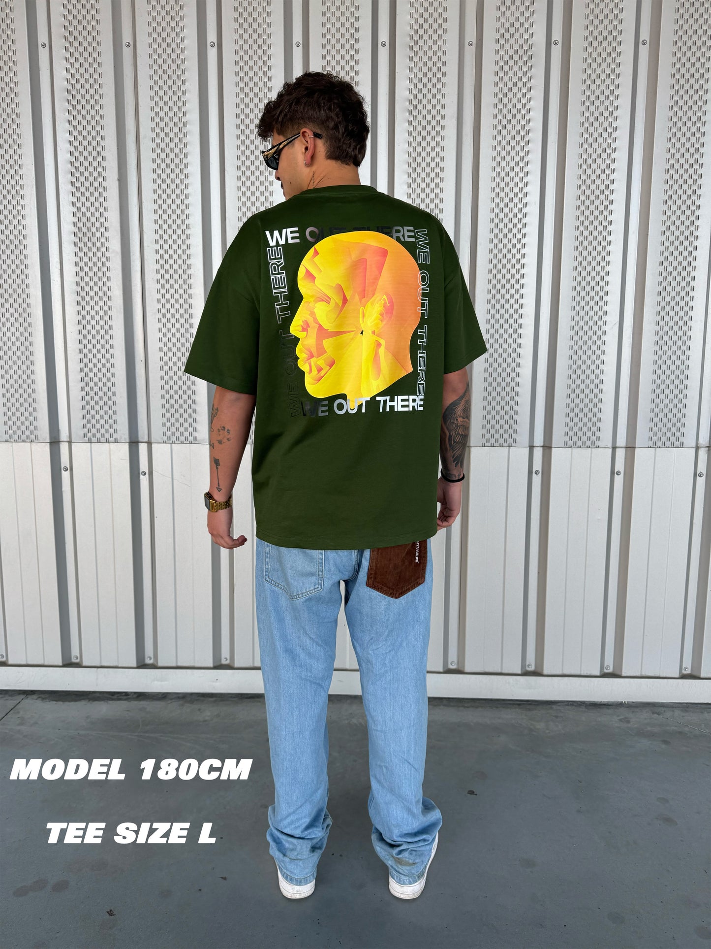 THE FACE T-shirt [Green/White/Black]